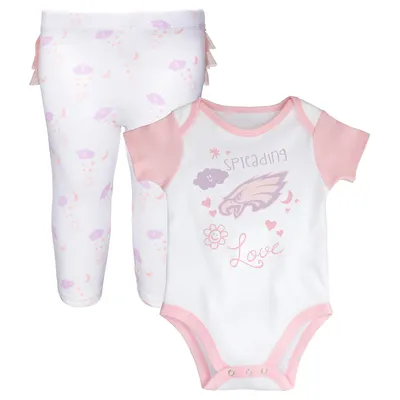 Newborn & Infant Midnight Green/Gray Philadelphia Eagles Too Much Love  Two-Piece Bodysuit Set