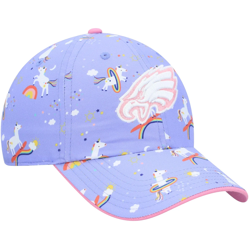 Casquette ajustable Clean Up Purple Philadelphia Eagles '47 pour fille préscolaire