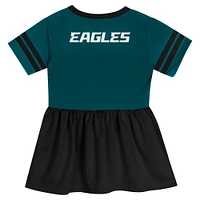 Robe en jersey tendance avec lumières du stade Philadelphia Eagles vert nuit pour filles d'âge préscolaire