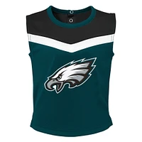 Ensemble de pom-pom girl deux pièces avec bloomers pour filles, vert, Philadelphia Eagles Spirit Cheer