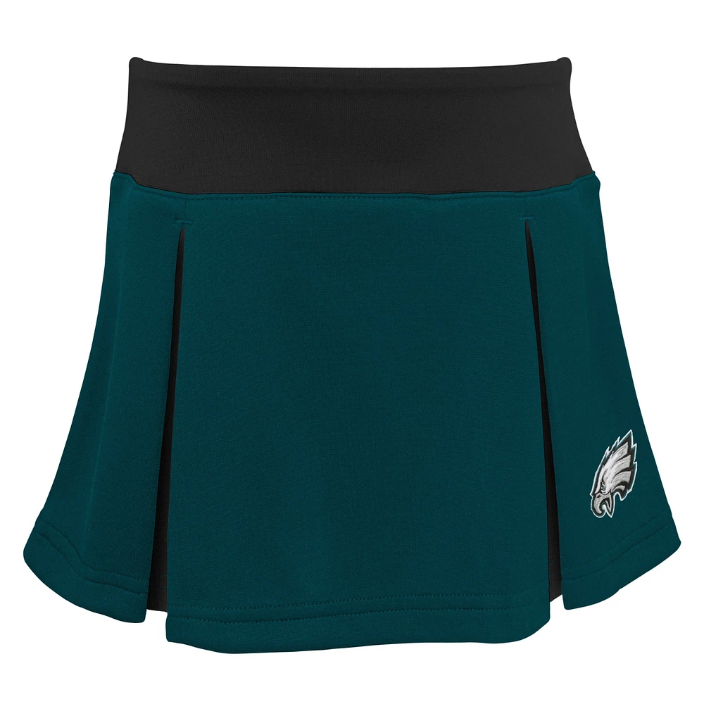 Ensemble de pom-pom girl deux pièces avec bloomers pour filles, vert, Philadelphia Eagles Spirit Cheer