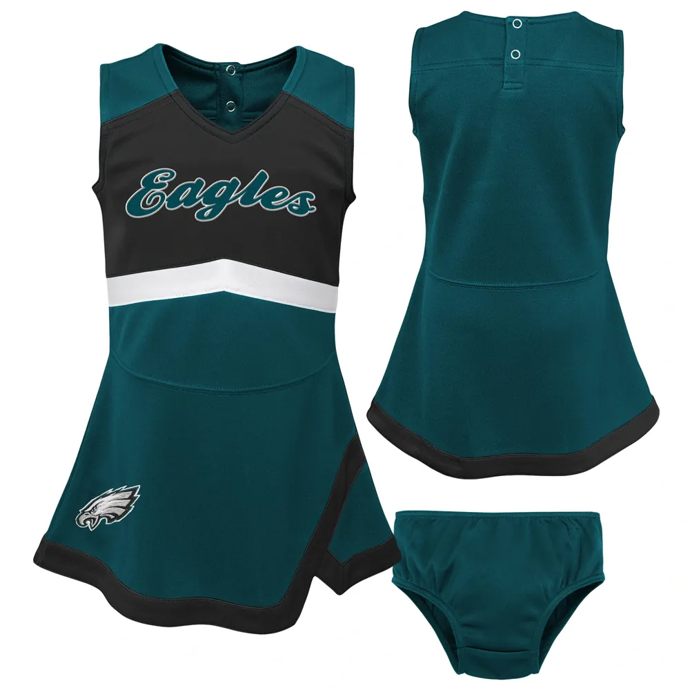 Lids Philadelphia Eagles Girls Toddler Cheer Captain Jumper Dress -  Midnight Green/Black