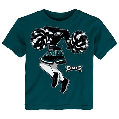 Girls Toddler Midnight Green Philadelphia Eagles Cheerleader T-Shirt