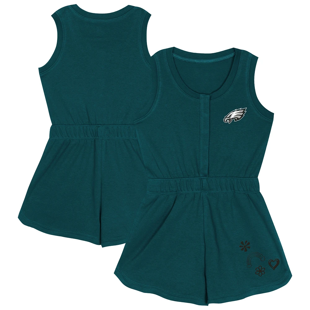 Girls Toddler Midnight Green Philadelphia Eagles Super Girl Romper