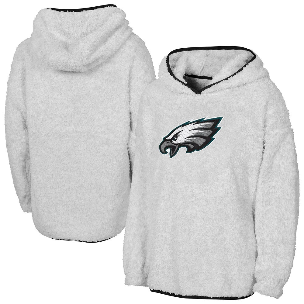 Sweat à capuche en polaire gris pour jeunes filles Philadelphia Eagles Ultimate Teddy