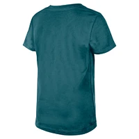 Girls Youth New Era Midnight Green Philadelphia Eagles Flip Sequin V-Neck T-Shirt