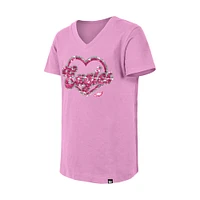 Girls Youth New Era Pink Philadelphia Eagles Flip Sequins V-Neck T-Shirt
