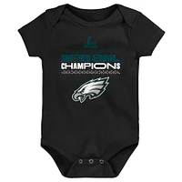 Infant Black Philadelphia Eagles Super Bowl LIX Champions Stack Bodysuit