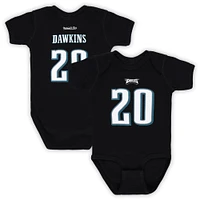 Infant Mitchell & Ness Brian Dawkins Noir Philadelphia Eagles Mainliner Retraité Joueur Nom Numéro Body