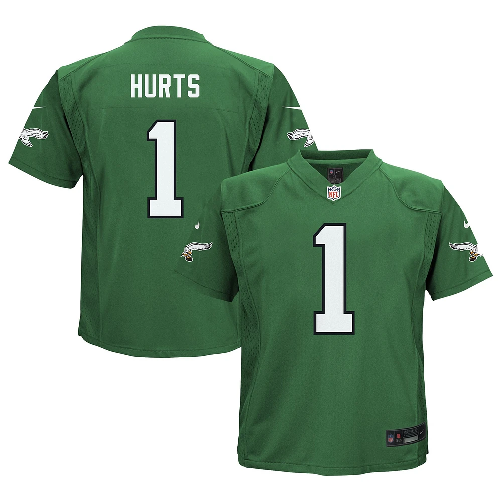 Maillot de jeu alternatif des Eagles Philadelphie pour bébé Nike Jalen Hurts Kelly Green