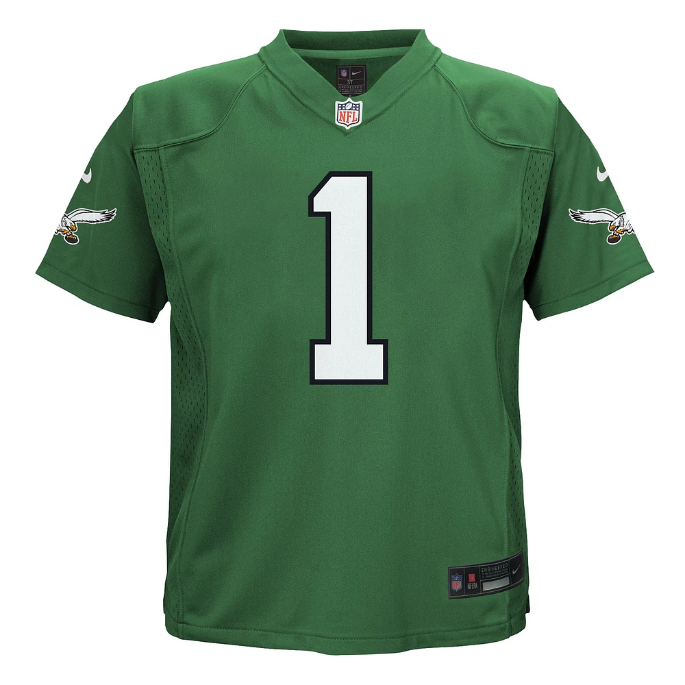 Maillot de jeu alternatif des Eagles Philadelphie pour bébé Nike Jalen Hurts Kelly Green