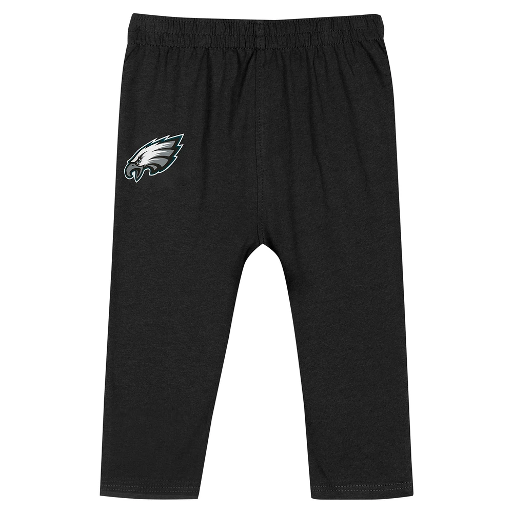 Ensemble body à manches longues et pantalon double pour bébé vert Philadelphia Eagles