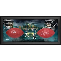 Jalen Hurts & Nick Foles Philadelphia Eagles Autographed Full Color Duke Two Football Super Bowl MVPs Shadowbox