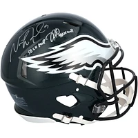Jalen Hurts & Nick Foles Philadelphia Eagles Autographed Riddell Speed Authentic Helmet with "SB LIX MVP" & "SB LII MVP" Inscriptions