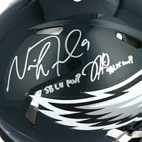 Jalen Hurts & Nick Foles Philadelphia Eagles Autographed Riddell Speed Authentic Helmet with "SB LIX MVP" & "SB LII MVP" Inscriptions