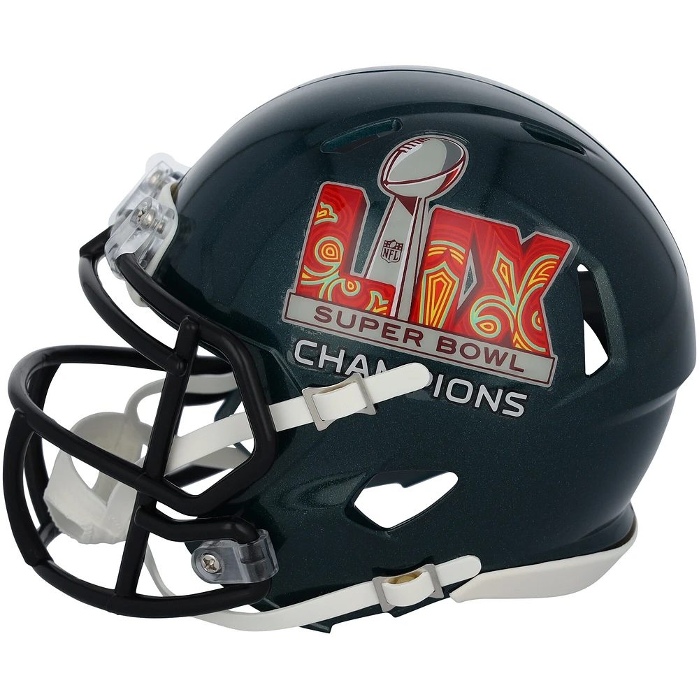 Jalen Hurts Philadelphia Eagles Autographed Super Bowl LIX Champions Riddell Logo Speed Mini Helmet