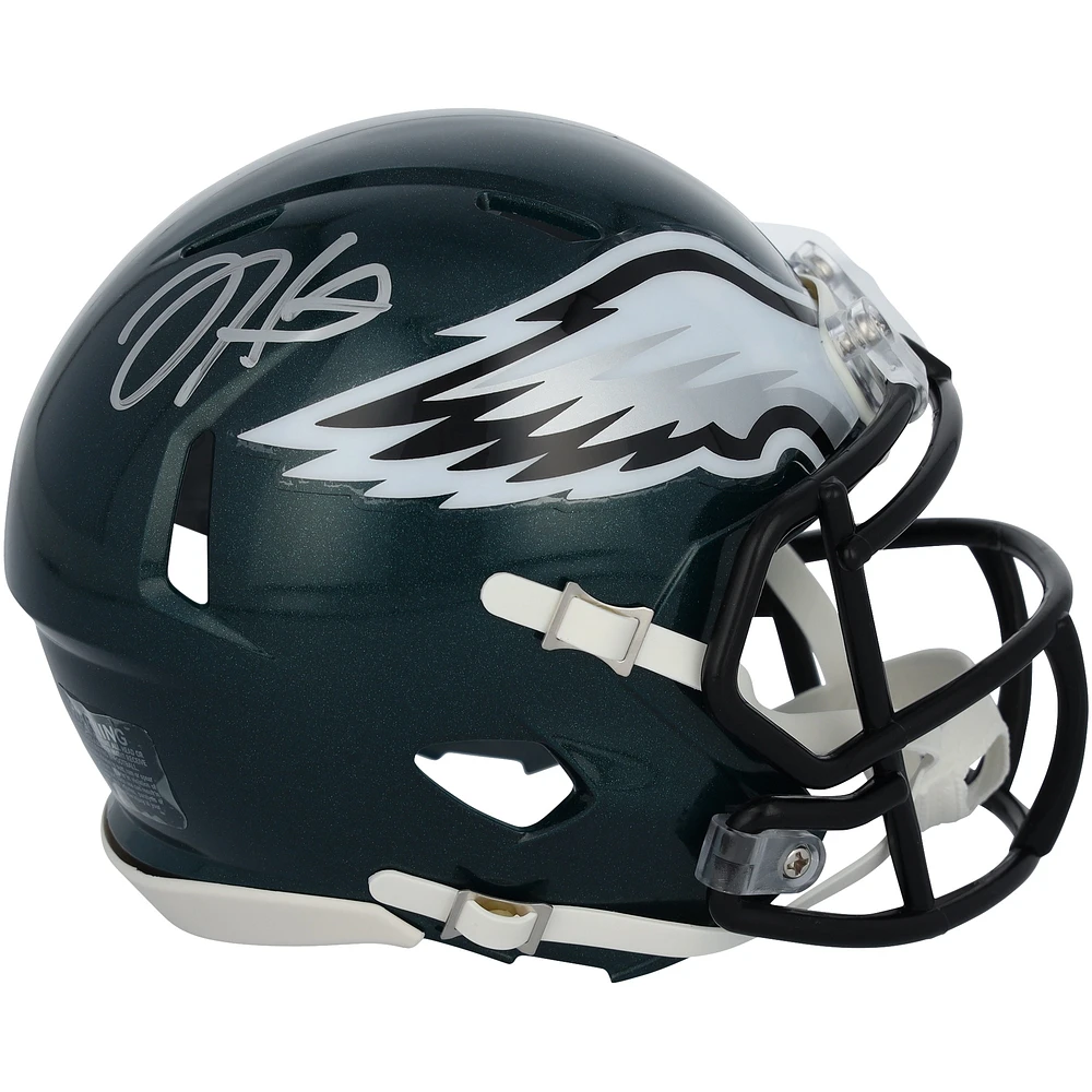 Jalen Hurts Philadelphia Eagles Autographed Super Bowl LIX Champions Riddell Logo Speed Mini Helmet