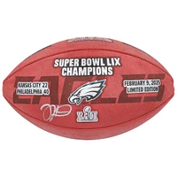 Jalen Hurts Philadelphia Eagles Autographed Super Bowl LIX Champions Wilson Logo Duke Football 