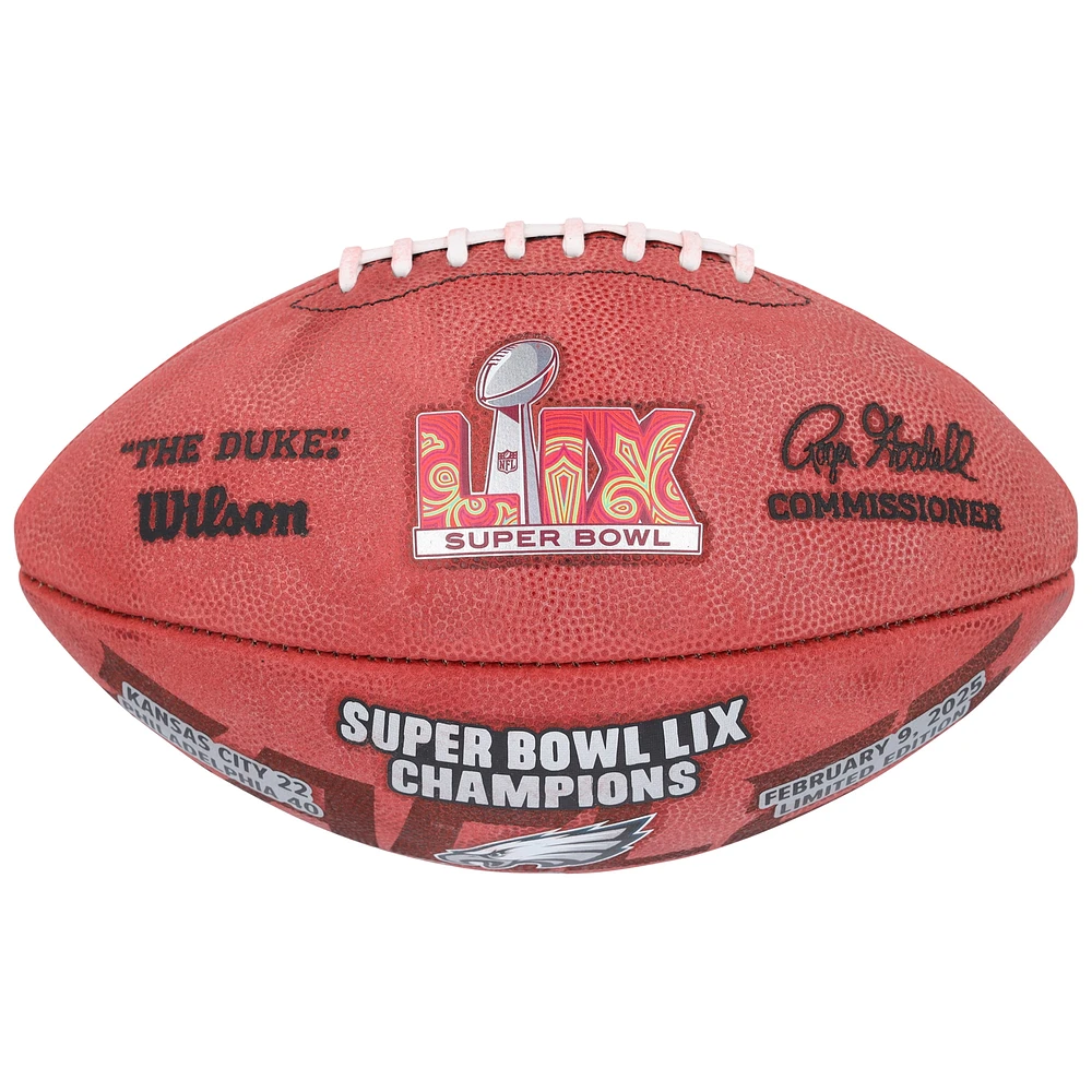 Jalen Hurts Philadelphia Eagles Autographed Super Bowl LIX Champions Wilson Logo Duke Football 
