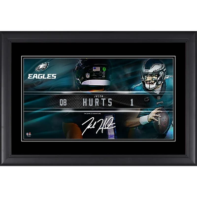 Collage de plaques signalétiques encadrées de 10" x 18" de Jalen Hurts Philadelphia Eagles