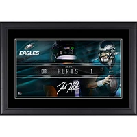 Collage de plaques signalétiques encadrées de 10" x 18" de Jalen Hurts Philadelphia Eagles