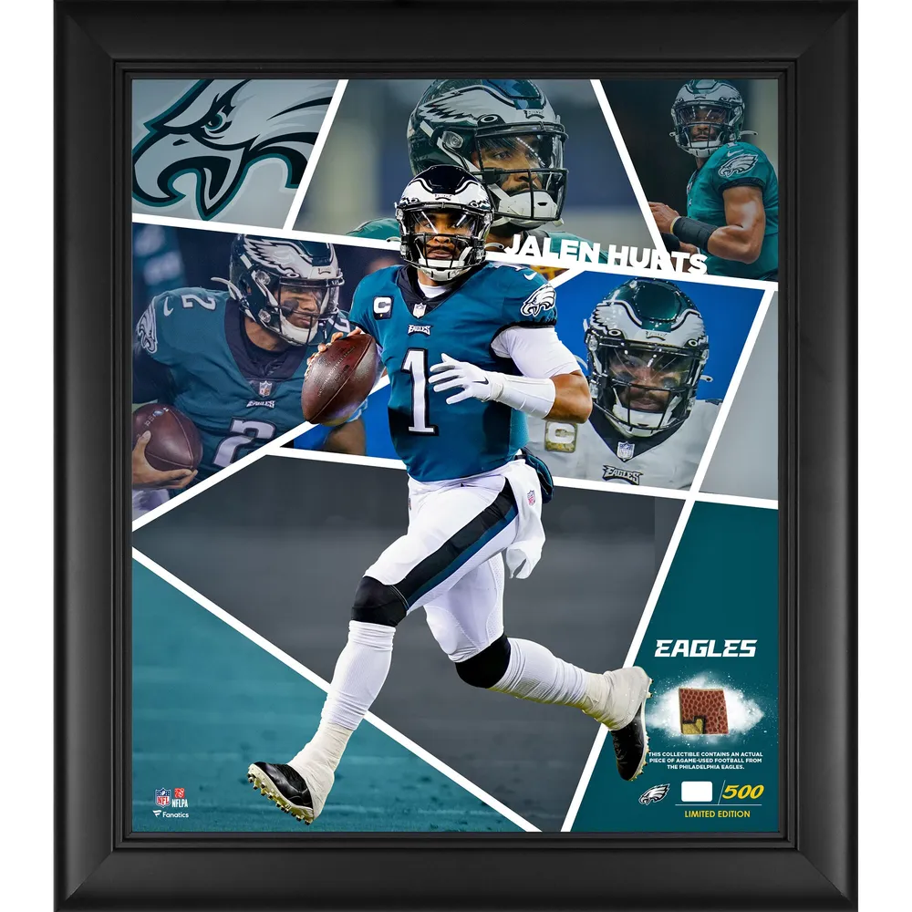 Lids Jalen Hurts Philadelphia Eagles Fanatics Authentic Framed 15 x 17  Impact Player Collage with a Piece of Game-Used Football - Limited Edition  of 500