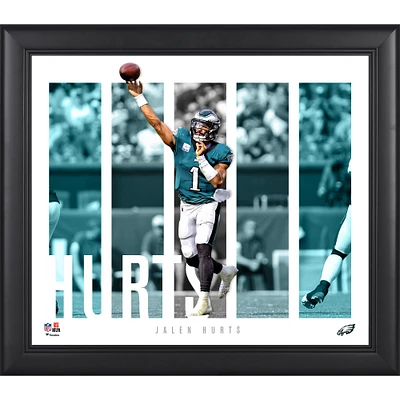 Collage de panneaux encadrés de 15'' x 17'' représentant Jalen Hurts des Philadelphia Eagles