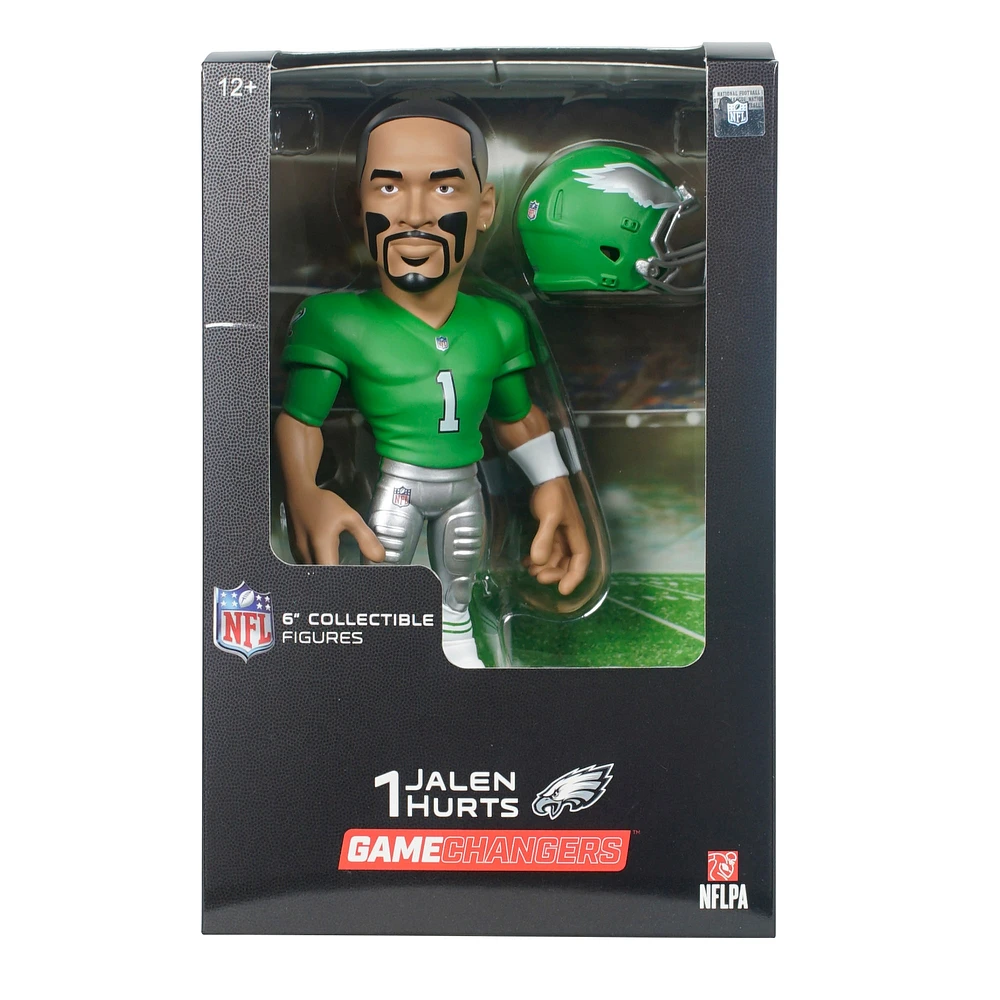 Figurine en vinyle de 6 pouces de Jalen Hurts Philadelphia Eagles Kelly Green Alternate Jersey - Exclusivité Fanatics - Recherchez des variantes de couleurs unies rares
