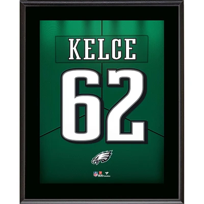 Plaque de joueur sublimée avec numéro de maillot Kelly Green de 10,5" x 13" des Philadelphia Eagles de Jason Kelce
