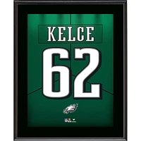 Plaque de joueur sublimée avec numéro de maillot Kelly Green de 10,5" x 13" des Philadelphia Eagles de Jason Kelce