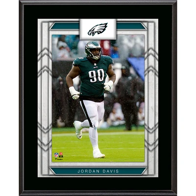 Plaque de joueur sublimée encadrée Jordan Davis Philadelphia Eagles 10,5" x 13"