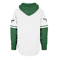 Men's '47  White Philadelphia Eagles Throwback Shortstop Pullover Hoodie