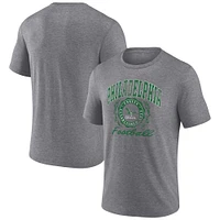 Men's Fanatics  Heather Gray Philadelphia Eagles Distressed Football Seal Tri-Blend T-Shirt