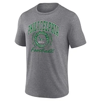 Men's Fanatics  Heather Gray Philadelphia Eagles Distressed Football Seal Tri-Blend T-Shirt