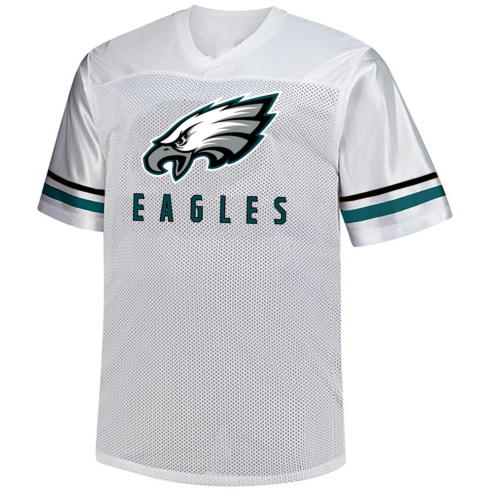 Maillot à col en V blanc pour hommes Fanatics Jalen Hurts des Eagles de Philadelphie, grande taille