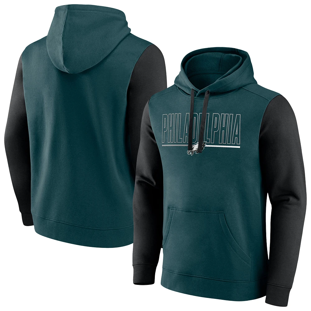 Sweat à capuche manches longues Fanatics Midnight Green Philadelphia Eagles Big & Tall Outline pour hommes