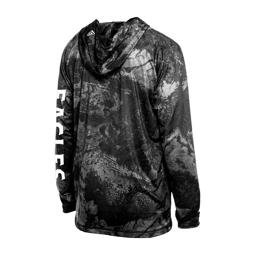 Men's New Era  Black Philadelphia Eagles RealTree Xtreme Camo Raglan Long Sleeve Hooded Top