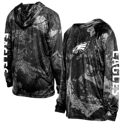 Men's New Era  Black Philadelphia Eagles RealTree Xtreme Camo Raglan Long Sleeve Hooded Top