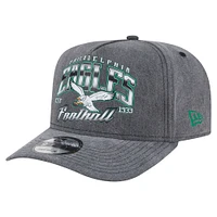 Men's New Era  Black Philadelphia Eagles Throwback Washed A-Frame 9FIFTY Snapback Hat