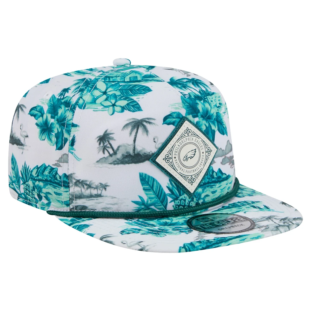 Casquette Snapback Adventure Golfer blanche New Era pour homme des Philadelphia Eagles