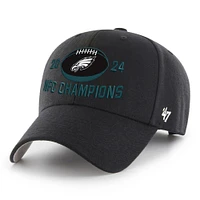 Men's '47 Black Philadelphia Eagles 2024 NFC Champions MVP Adjustable Hat