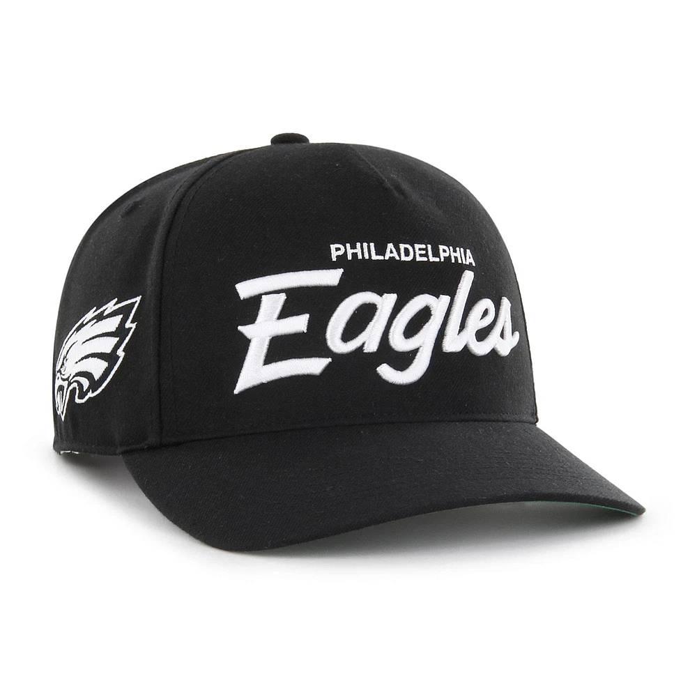 Casquette ajustable décontractée Attitude Hitch '47 noire pour homme des Philadelphia Eagles