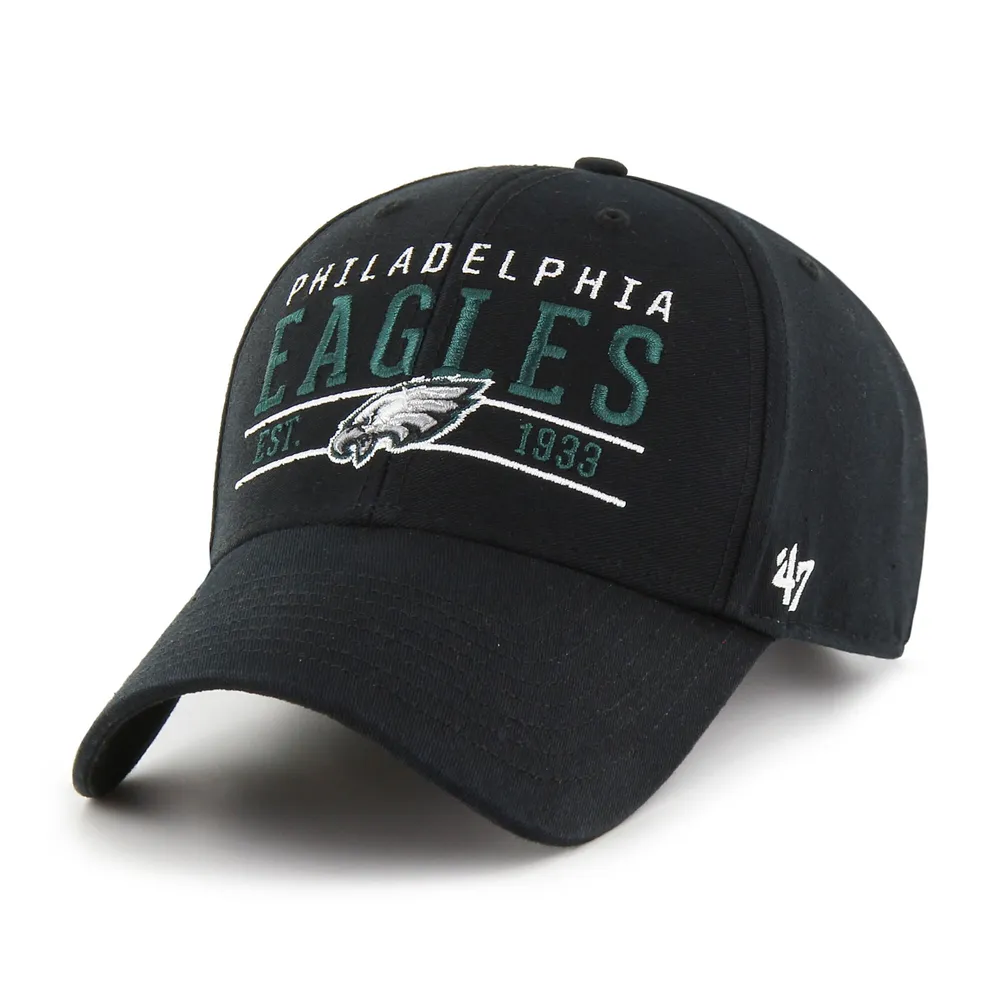 Youth '47 Midnight Green Philadelphia Eagles Logo Clean Up Adjustable Hat