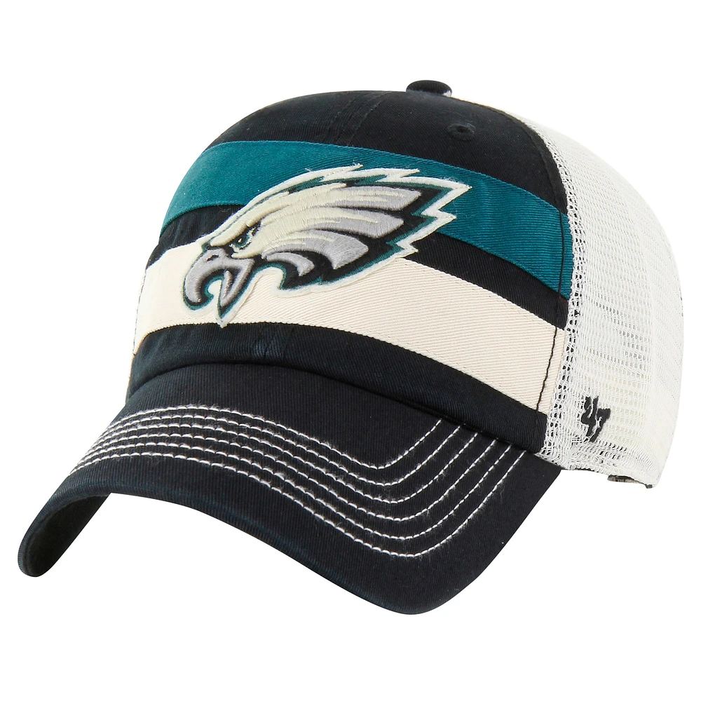 Men's '47 Black Philadelphia Eagles Clubhouse Boon Clean-Up Trucker Adjustable Hat