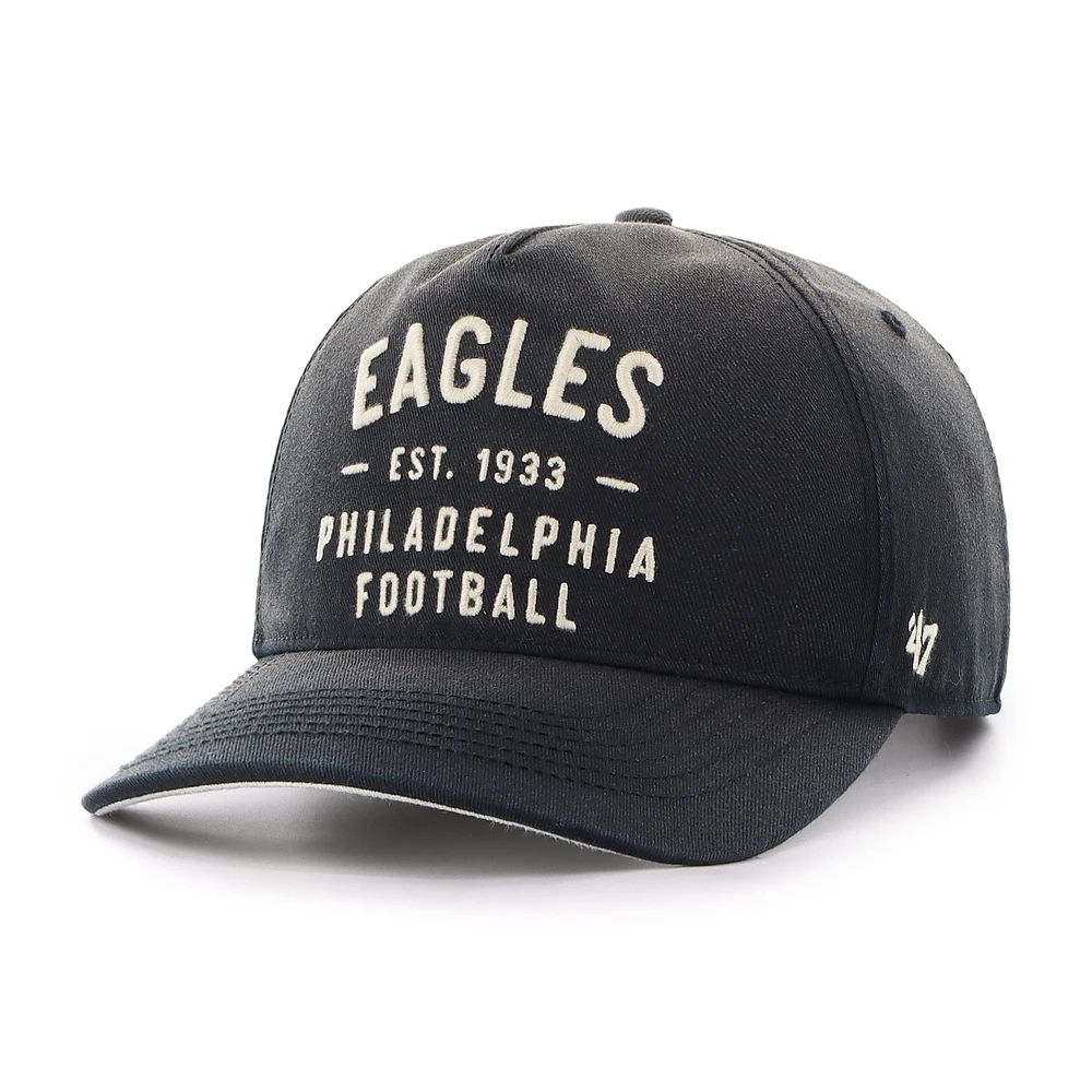 Casquette ajustable non structurée Dusted Laramie des Philadelphia Eagles '47 noire pour homme