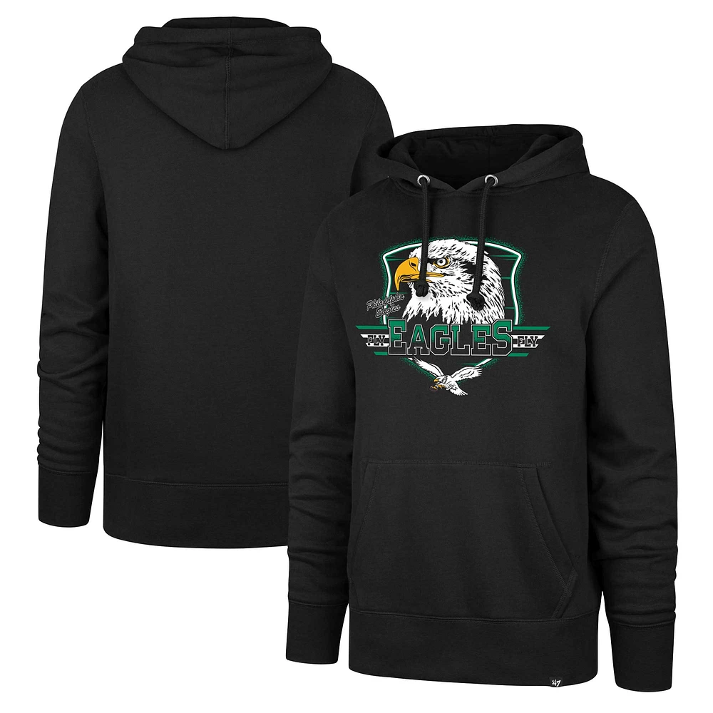 Men's '47 Black Philadelphia Eagles Regional Headline Pullover Hoodie