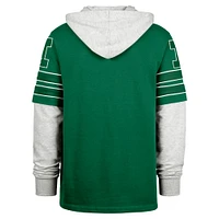 Sweat à capuche pour homme '47 Kelly Green Philadelphia Eagles Throwback Double Header Blitz Cornerback