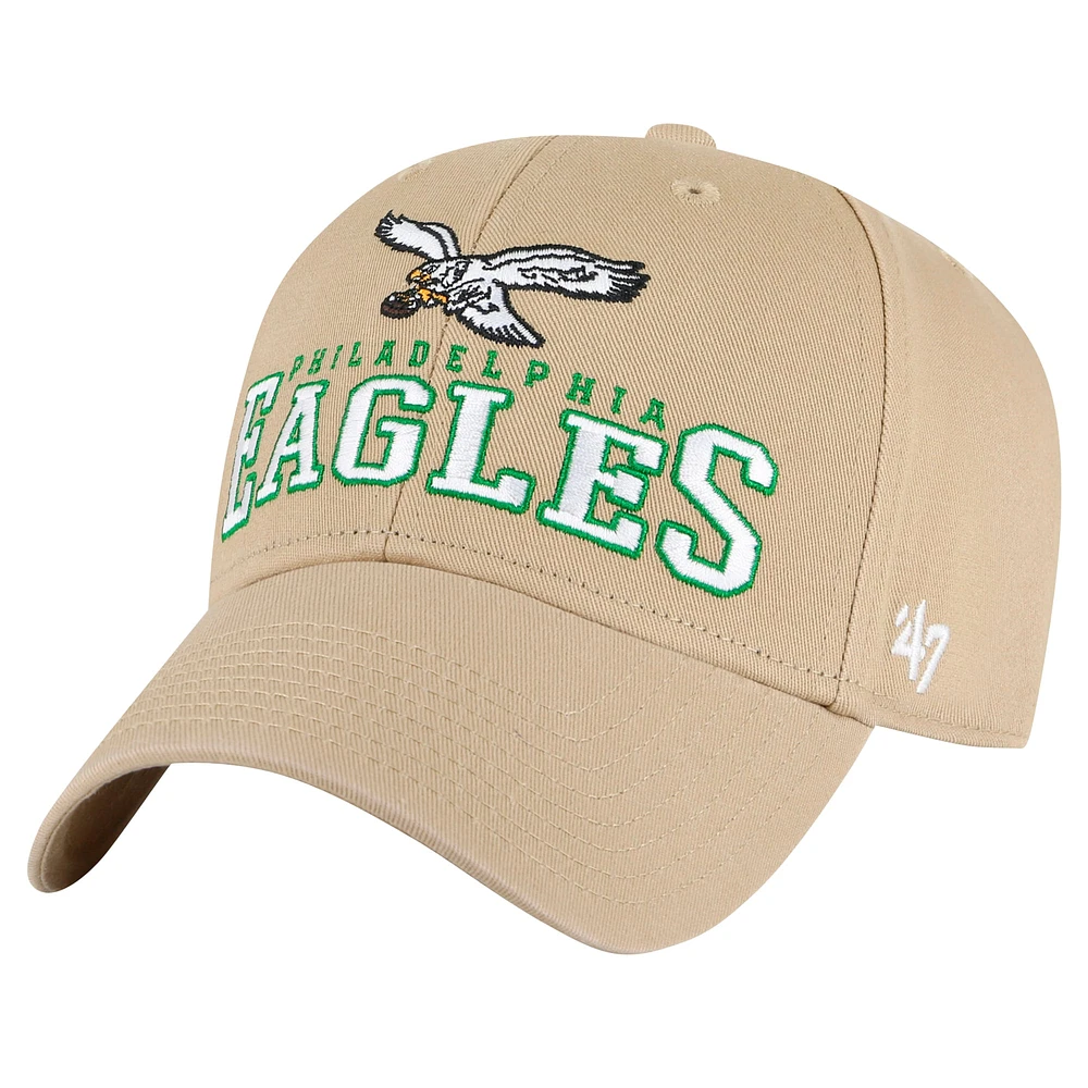 Casquette ajustable Powell MVP '47 kaki pour homme des Philadelphia Eagles