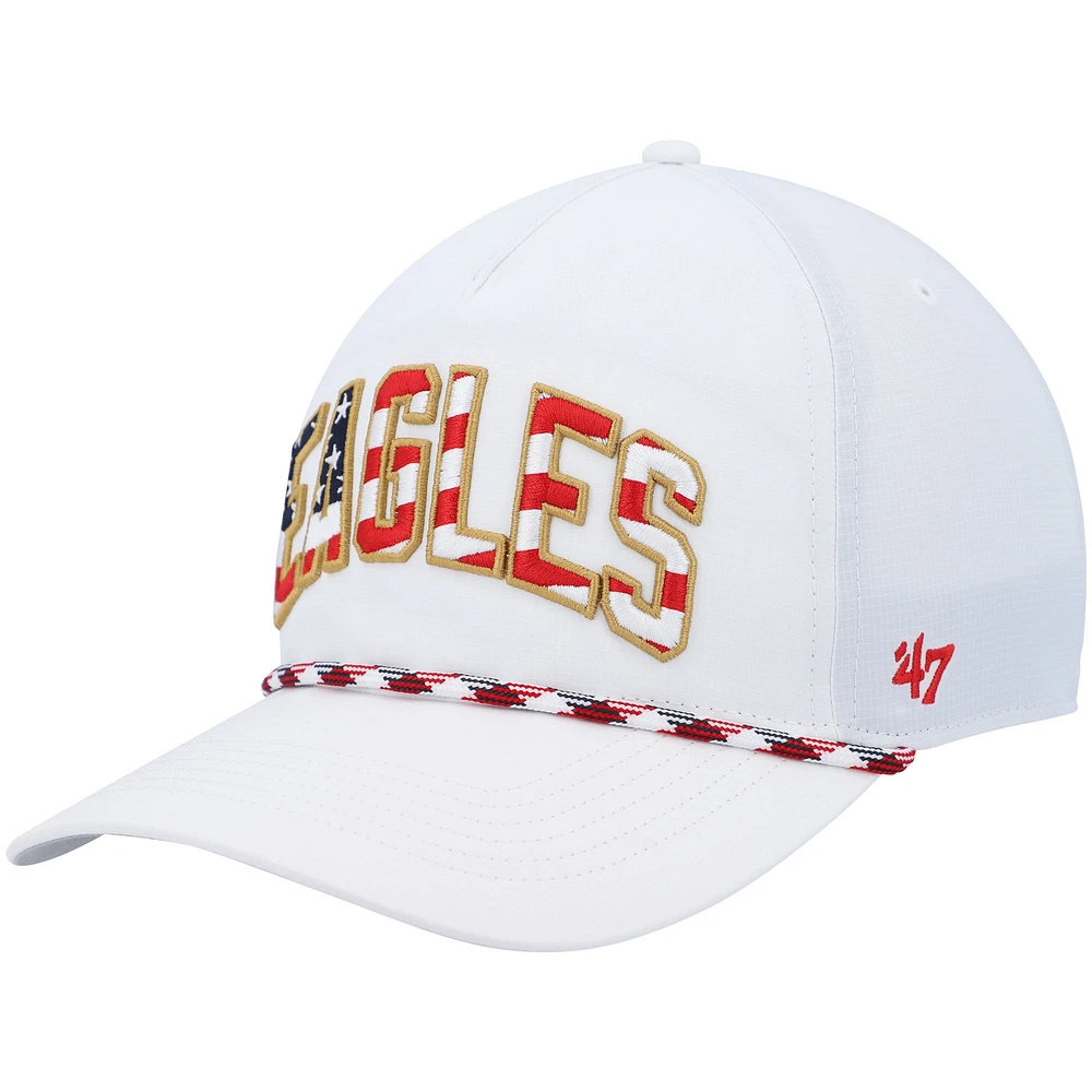 Casquette réglable '47 Philadelphia Eagles Hitch Stars and Stripes Trucker blanche pour homme