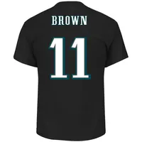 A.J. Brown Philadelphia Eagles Men's Black Name & Number Logo Long Sleeve T- Shirt 